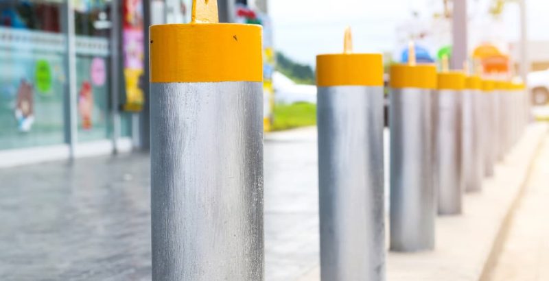 Bollards outside business