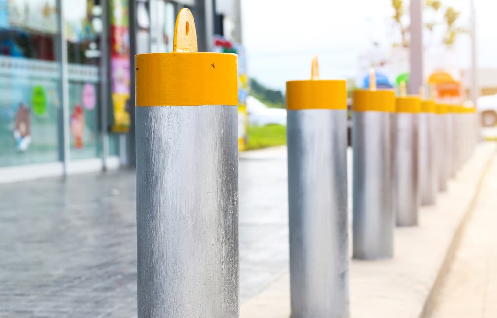 Bollards outside business