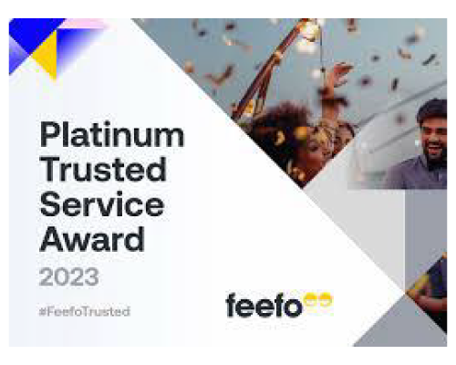 Platinum Trusted Service Award 2023  - Feefo