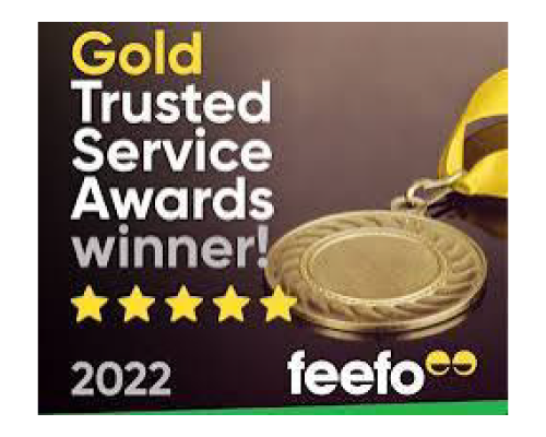 Gold Trusted Service Awards Winner - Feefo - 2022